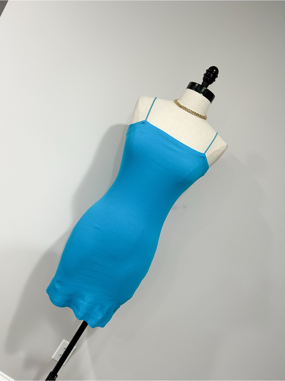 Fashion Nova Turquoise Spaghetti-Strap Slip Dress